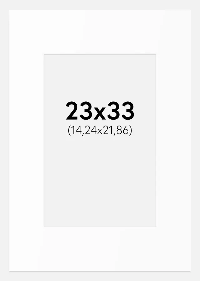 Passepartout Hvid Standard (Hvid kerne) 23x33 cm (14,24x21,86)