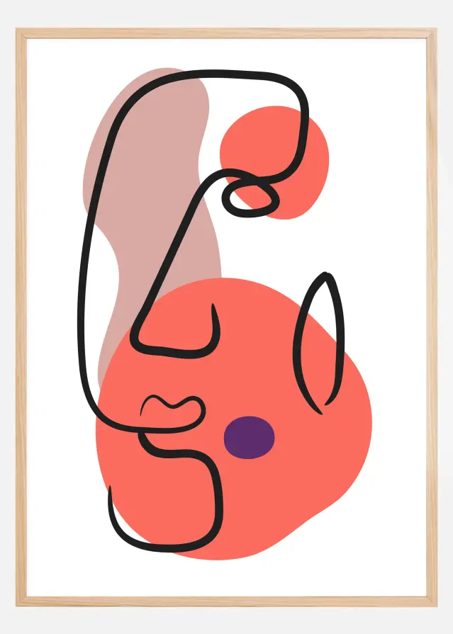Abstract Face - Red III Plakat