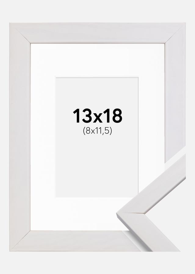 Ramme Stilren Hvid 13x18 cm - Passepartout Hvid 9x12 cm