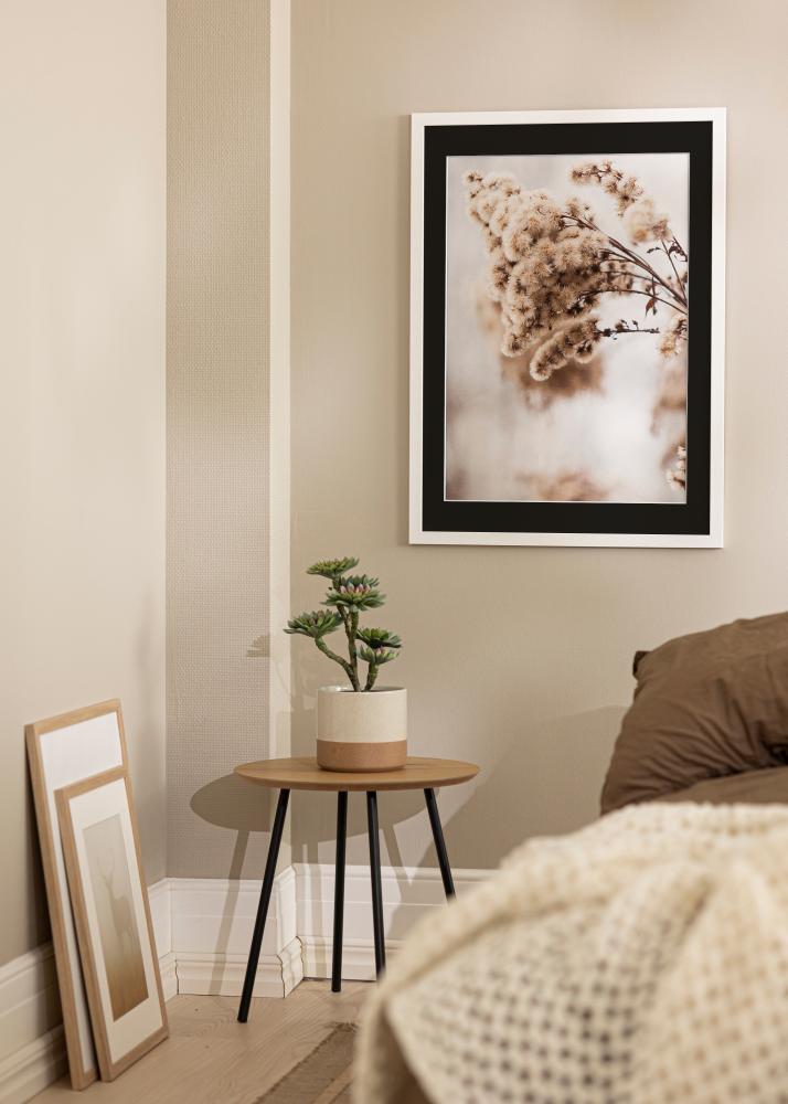 Ramme White Wood 70x90 cm - Passepartout Sort 55x70 cm