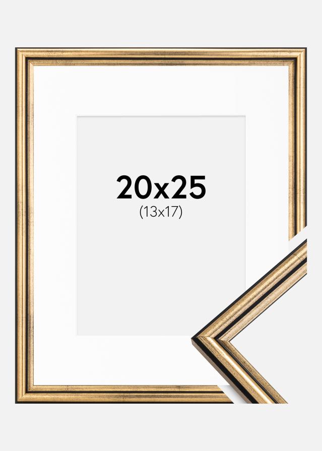 Ramme Horndal Guld 20x25 cm - Passepartout Hvid 14x18 cm