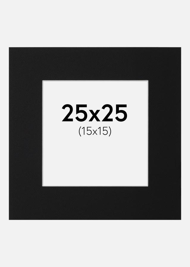 Passepartout Sort Standard (Hvid kerne) 25x25 cm (15x15)