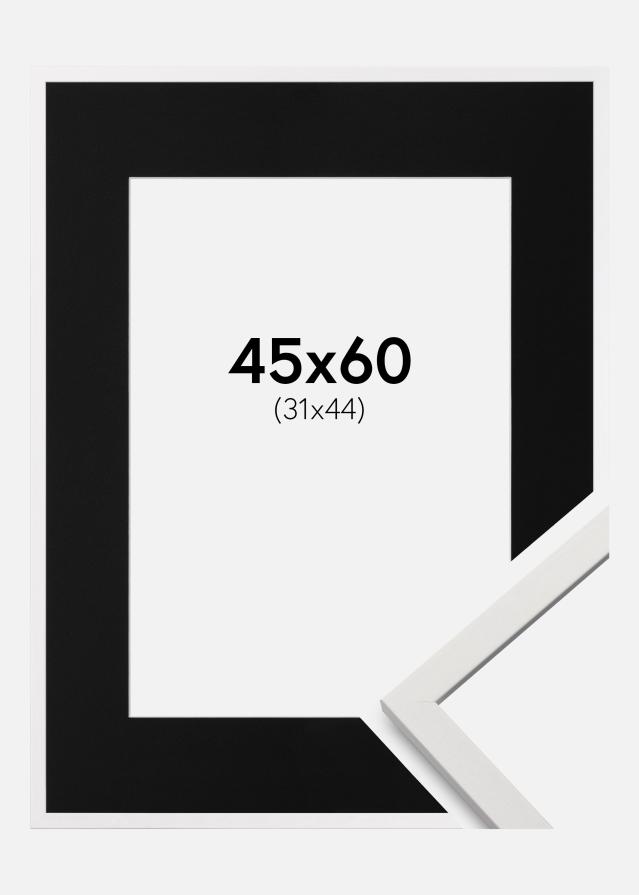 Ramme Edsbyn Hvid 45x60 cm - Passepartout Sort 32x45 cm