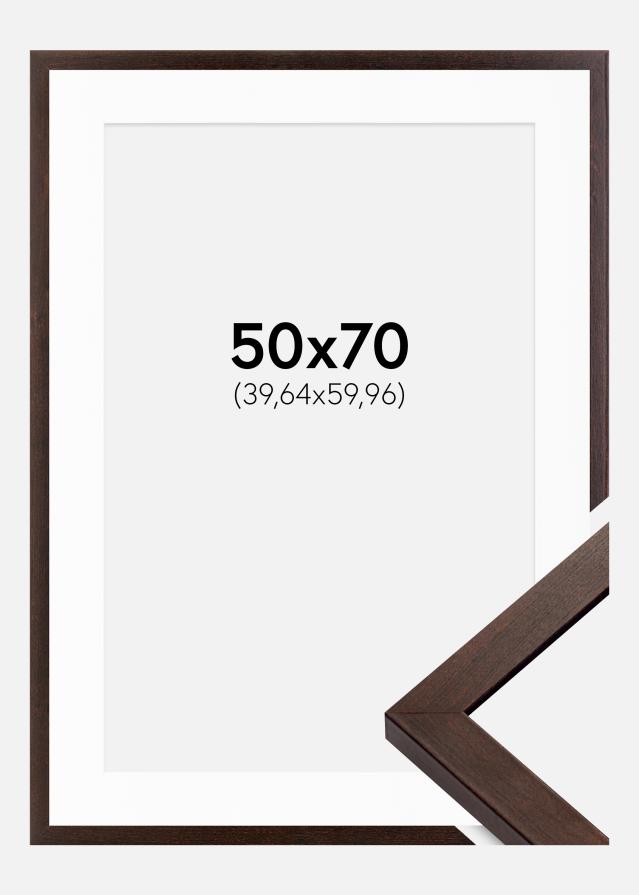 Ramme Selection Valnød 50x70 cm - Passepartout Hvid 16x24 inches