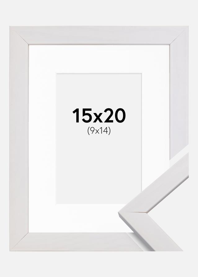 Ramme Stilren Hvid 15x20 cm - Passepartout Hvid 10x15 cm