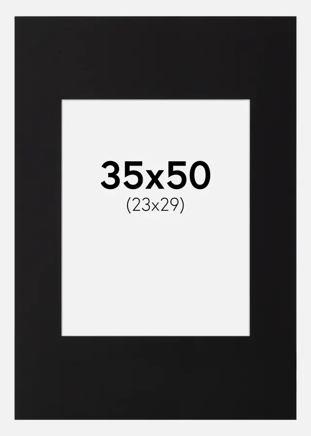 Passepartout Canson Sort (Hvid kerne) 35x50 cm (23x29)