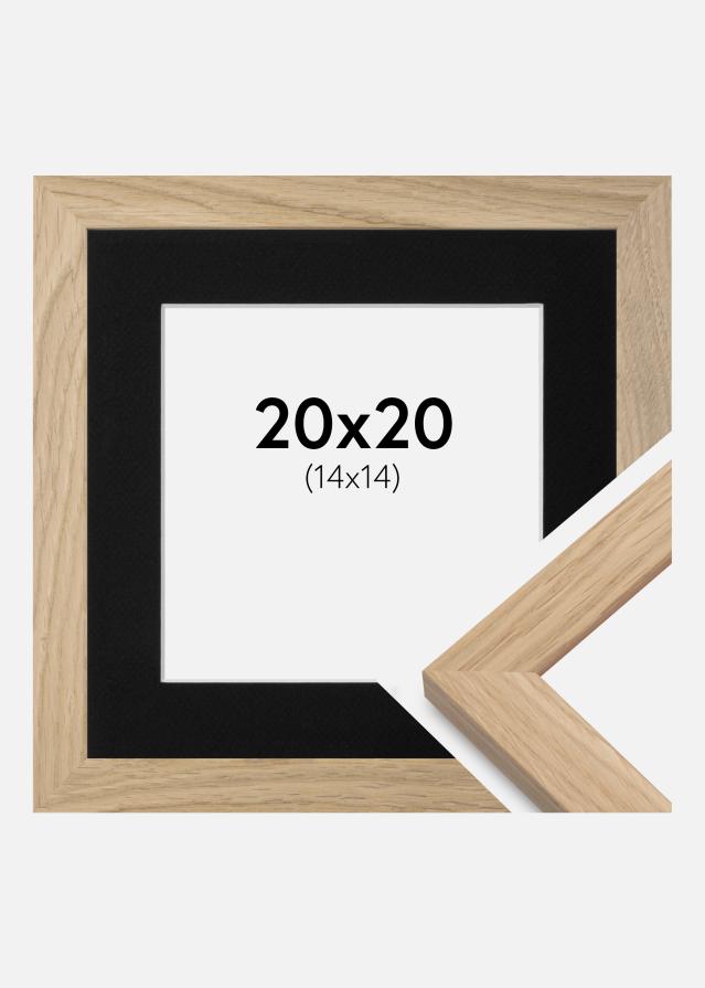 Ramme Oak Wood 20x20 cm - Passepartout Sort 15x15 cm