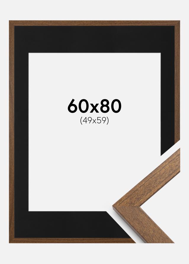 Ramme Stilren Warm Brown 60x80 cm - Passepartout Sort 50x60 cm