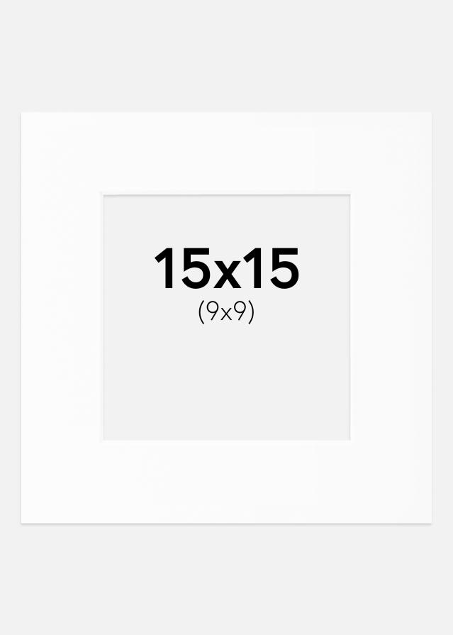 Passepartout Hvid Standard (Hvid kerne) 15x15 cm (9x9)