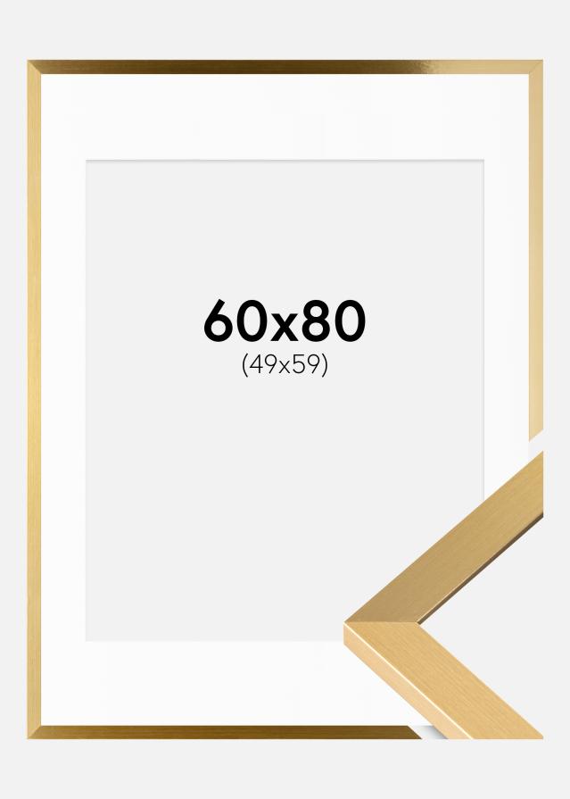 Ramme Selection Guld 60x80 cm - Passepartout Hvid 50x60 cm
