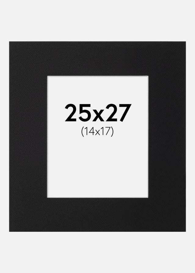 Passepartout Sort Standard (Hvid kerne) 25x27 cm (14x17)