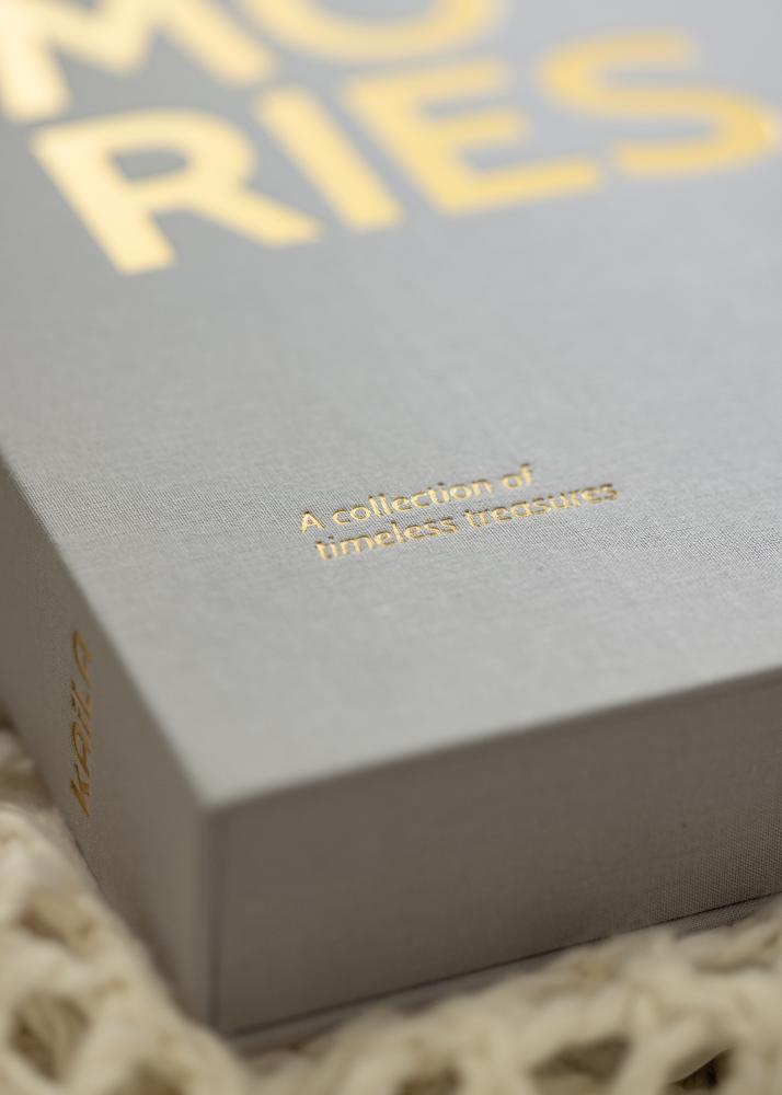 KAILA MEMORIES Grey XL - Coffee Table Photo Album (20 Sorte Sider)