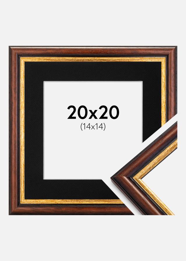 Ramme Siljan Brun 20x20 cm - Passepartout Sort 15x15 cm