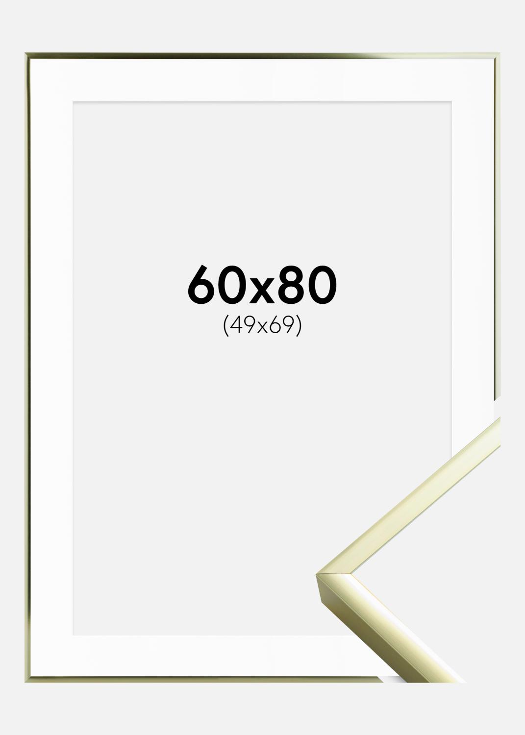 Product Image for Ramme Poster Frame Aluminum Gold 60x80 cm - Passepartout Hvid 50x70 cm