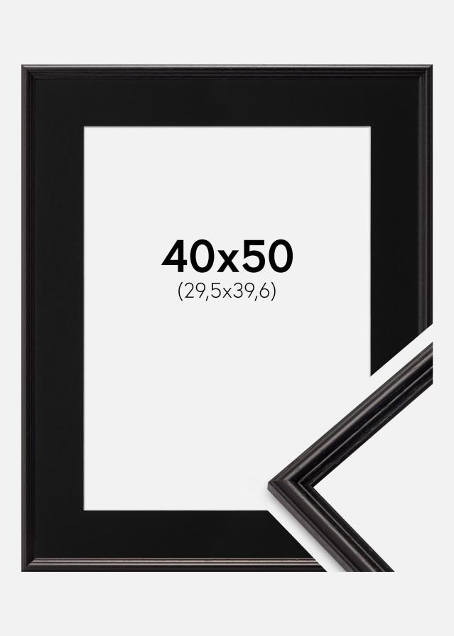 Ramme Horndal Sort 40x50 cm - Passepartout Sort 12x16 inches