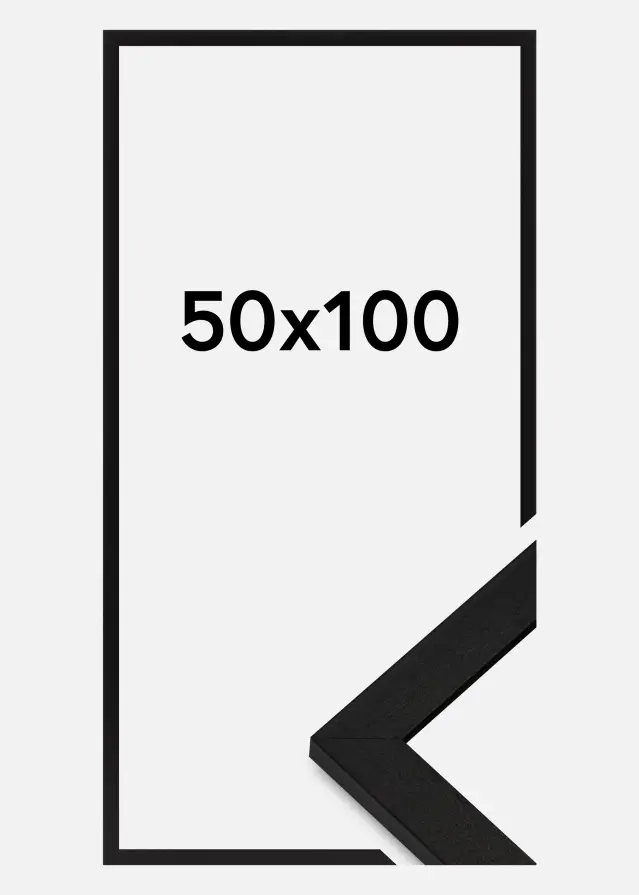 Ramme BGA Classic Akrylglas Sort 50x100 cm