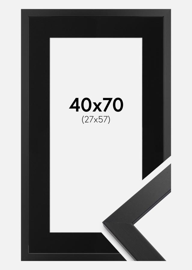 Ramme Black Wood 40x70 cm - Passepartout Sort 28x58 cm