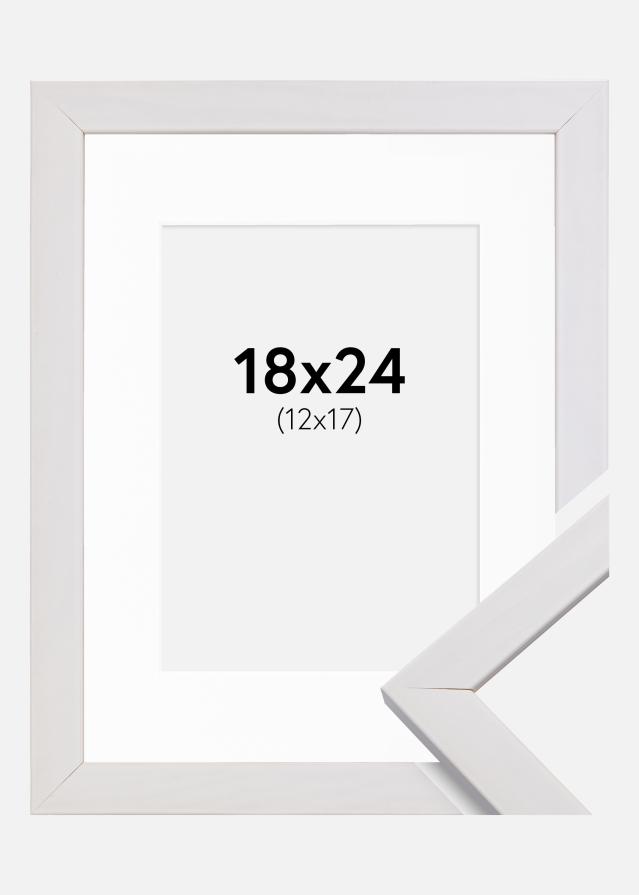 Ramme Stilren Hvid 18x24 cm - Passepartout Hvid 13x18 cm