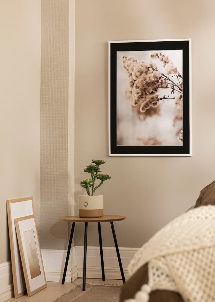 Ramme Galant Hvid 30x40 cm - Passepartout Sort 18x27 cm