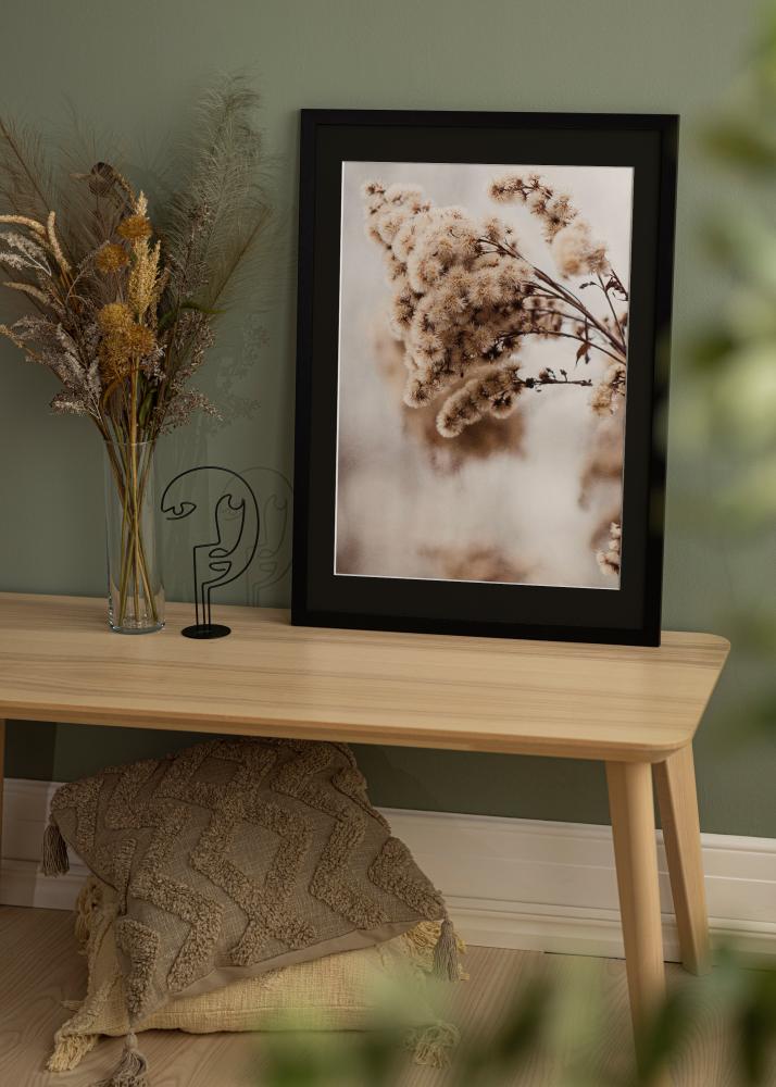 Ramme Black Wood 30x40 cm - Passepartout Sort 21x30 cm