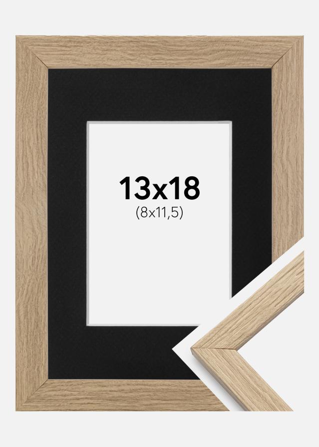 Ramme Stilren Eg 13x18 cm - Passepartout Sort 9x12 cm