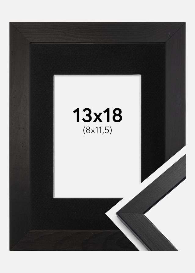 Ramme Stilren Sort 13x18 cm - Passepartout Sort 9x12 cm