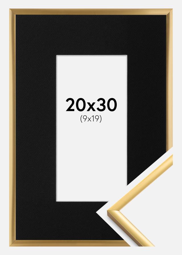 Ramme New Lifestyle Shiny Gold 20x30 cm - Passepartout Sort 10x20 cm