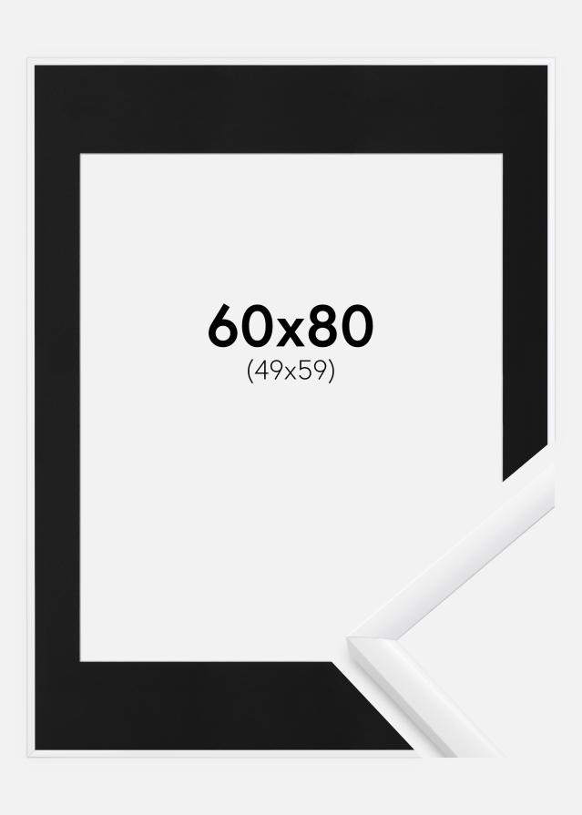 Ramme New Lifestyle Hvid 60x80 cm - Passepartout Sort 50x60 cm