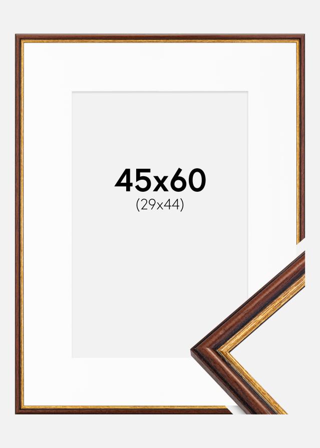 Ramme Horndal Brun 45x60 cm - Passepartout Hvid 30x45 cm