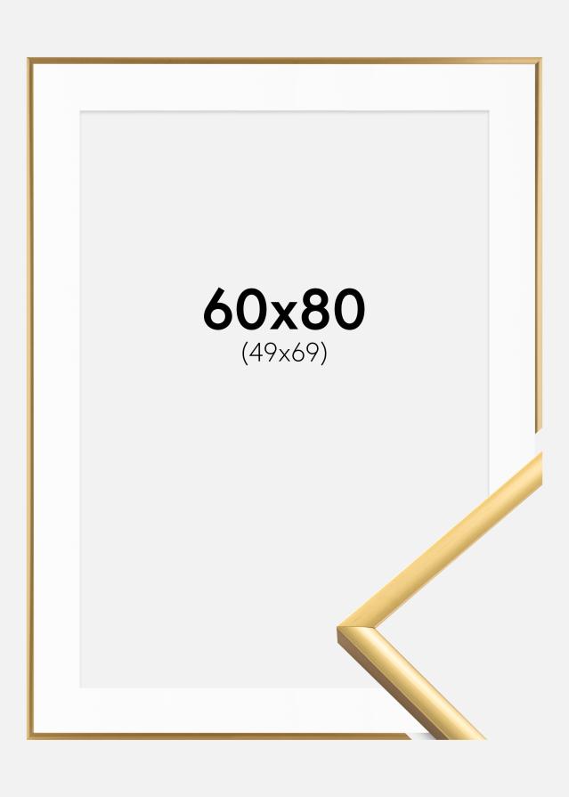 Ramme New Lifestyle Shiny Gold 60x80 cm - Passepartout Hvid 50x70 cm