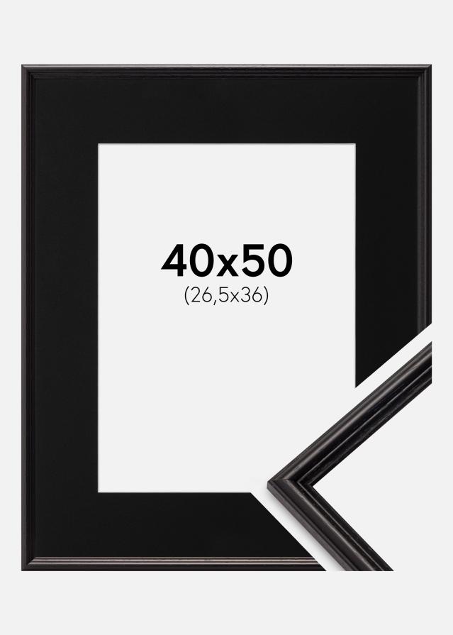 Ramme Horndal Sort 40x50 cm - Passepartout Sort 27,5x37 cm