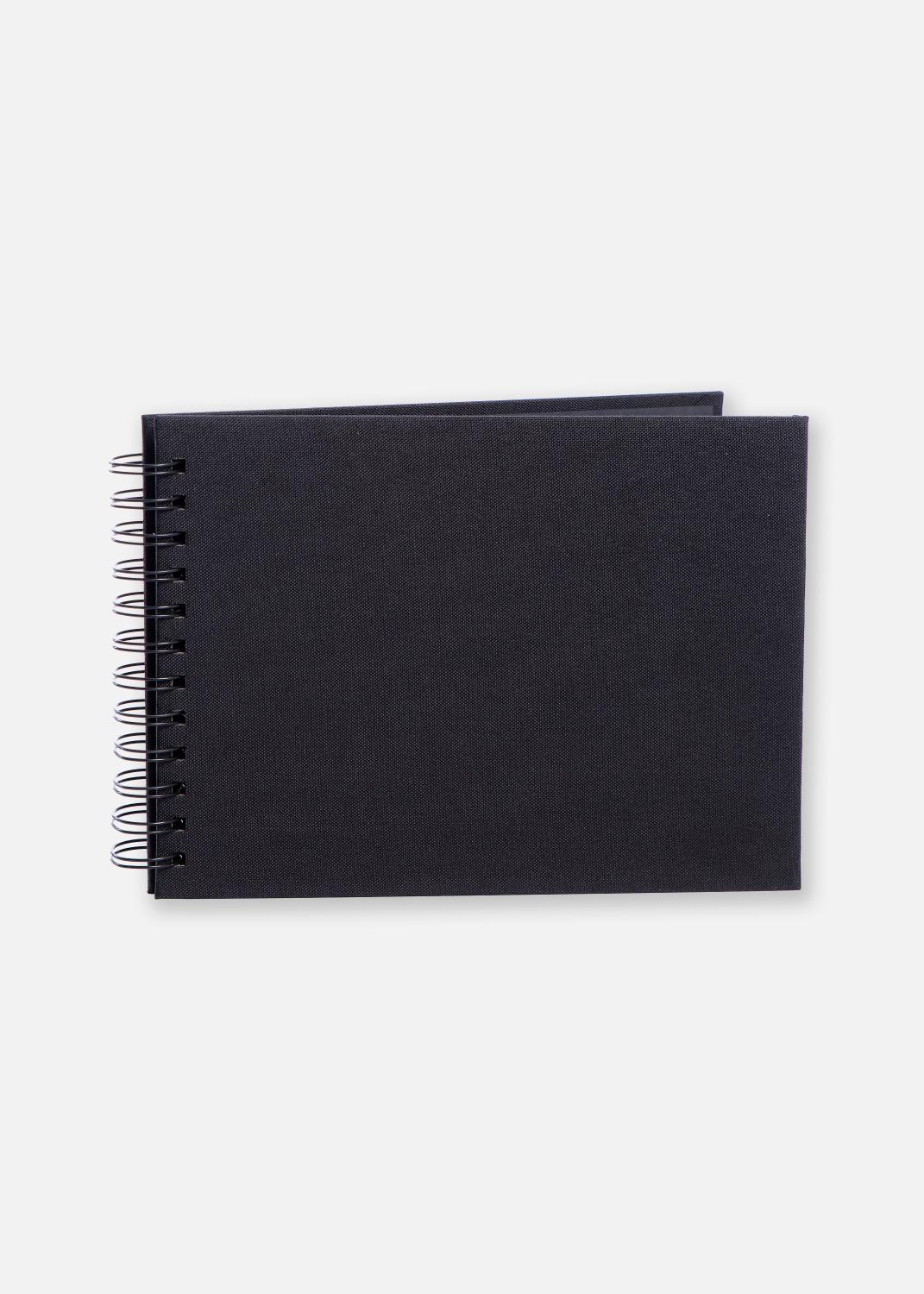 Product Image for Base Line Canvas Wire-O Sort 23x17 cm (40 Sorte sider / 20 Ark)