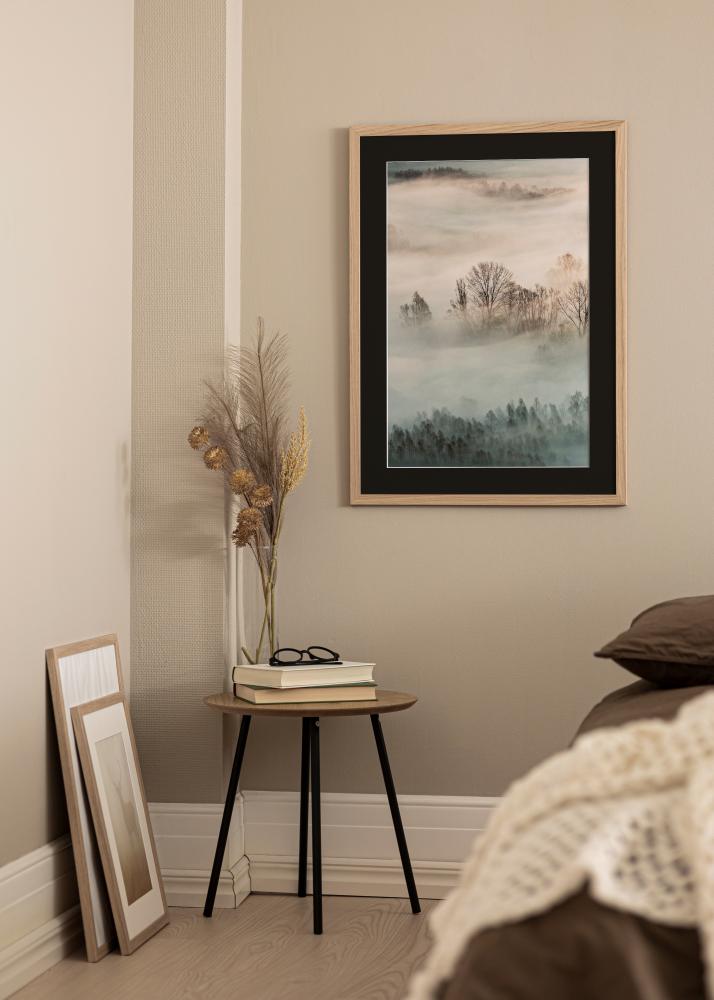 Ramme Oak Wood 70x90 cm - Passepartout Sort 55x70 cm
