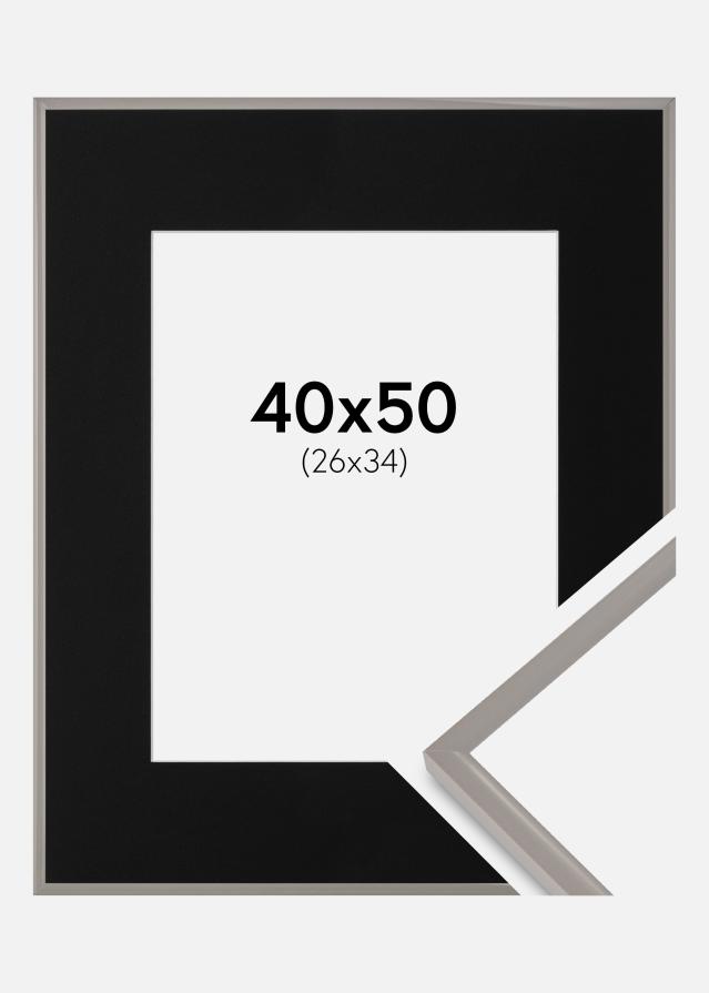 Ramme New Lifestyle Earth Grey 40x50 cm - Passepartout Sort 27x35 cm