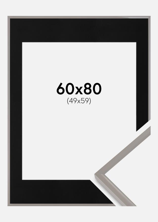 Ramme New Lifestyle Earth Grey 60x80 cm - Passepartout Sort 50x60 cm