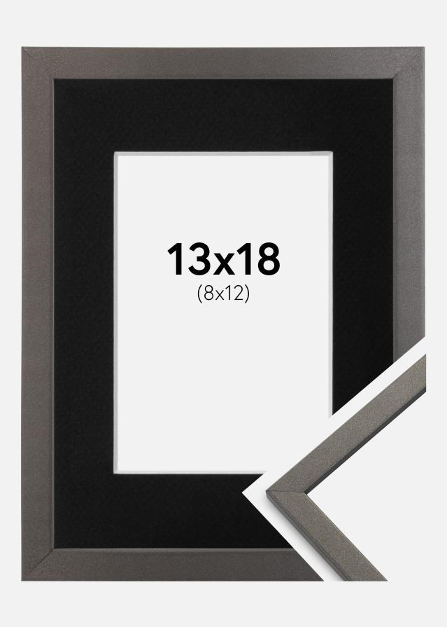 Ramme Edsbyn Grafit 13x18 cm - Passepartout Sort 9x13 cm