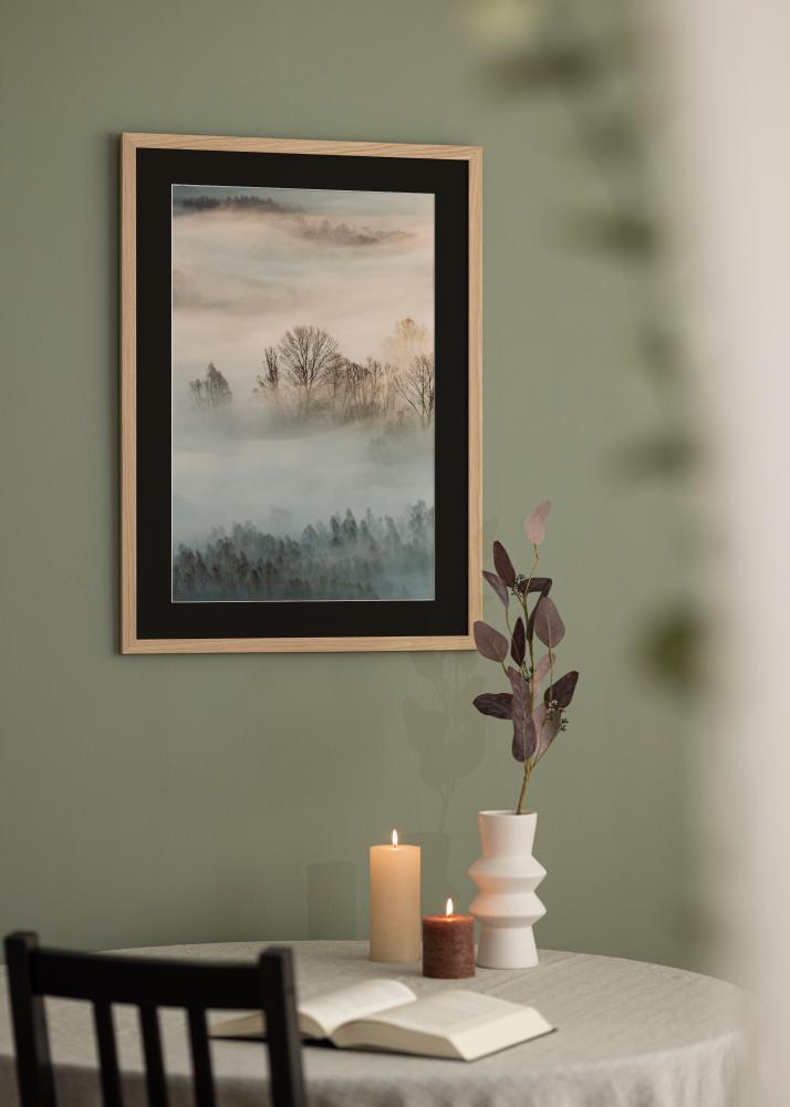Ramme Oak Wood 70x90 cm - Passepartout Sort 55x70 cm
