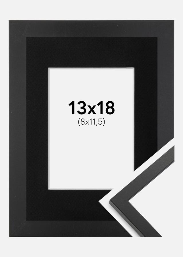 Ramme Trendy Sort 13x18 cm - Passepartout Sort 9x12 cm
