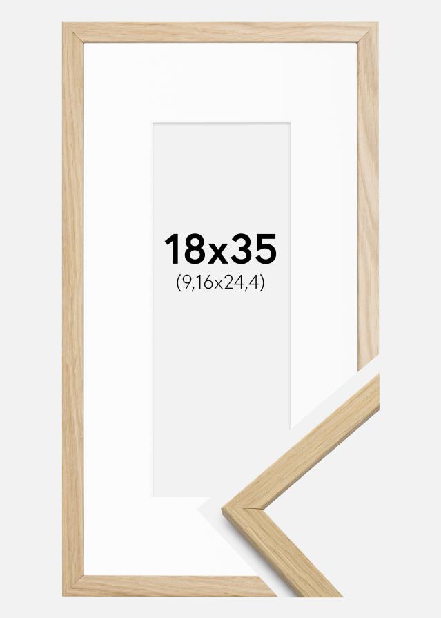 Ramme Edsbyn Eg 18x35 cm - Passepartout Hvid 4x10 inches