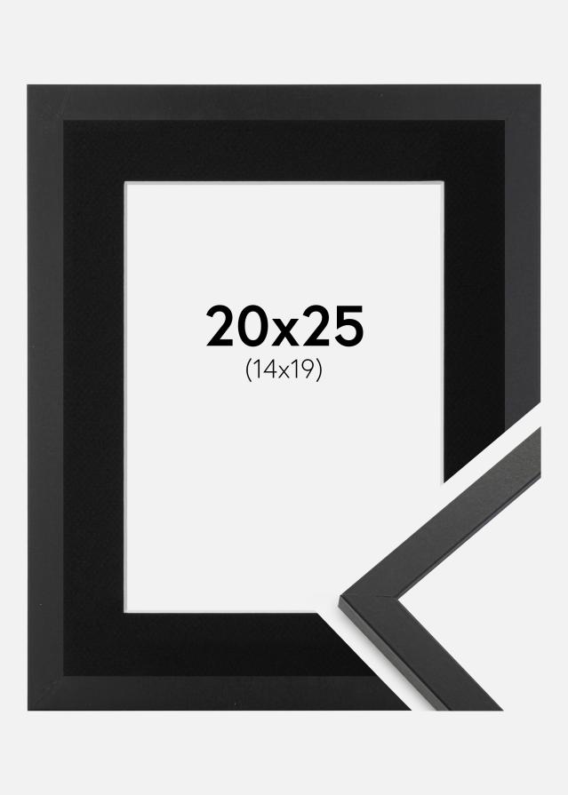 Ramme Trendy Sort 20x25 cm - Passepartout Sort 15x20 cm