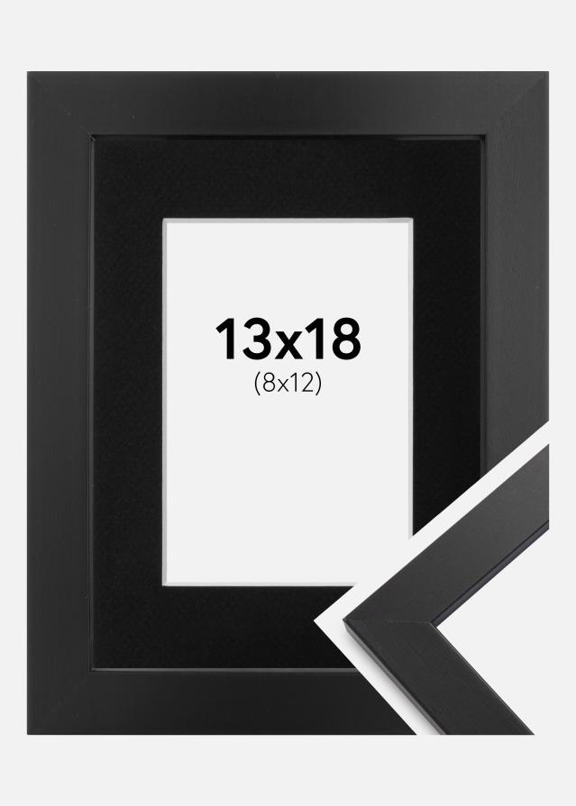 Ramme Black Wood 13x18 cm - Passepartout Sort 9x13 cm