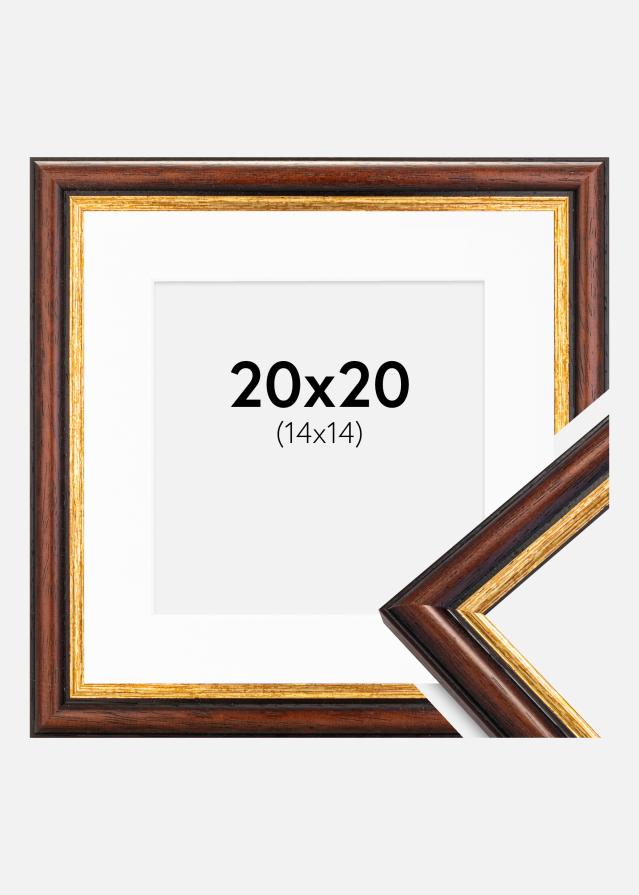Ramme Siljan Brun 20x20 cm - Passepartout Hvid 15x15 cm