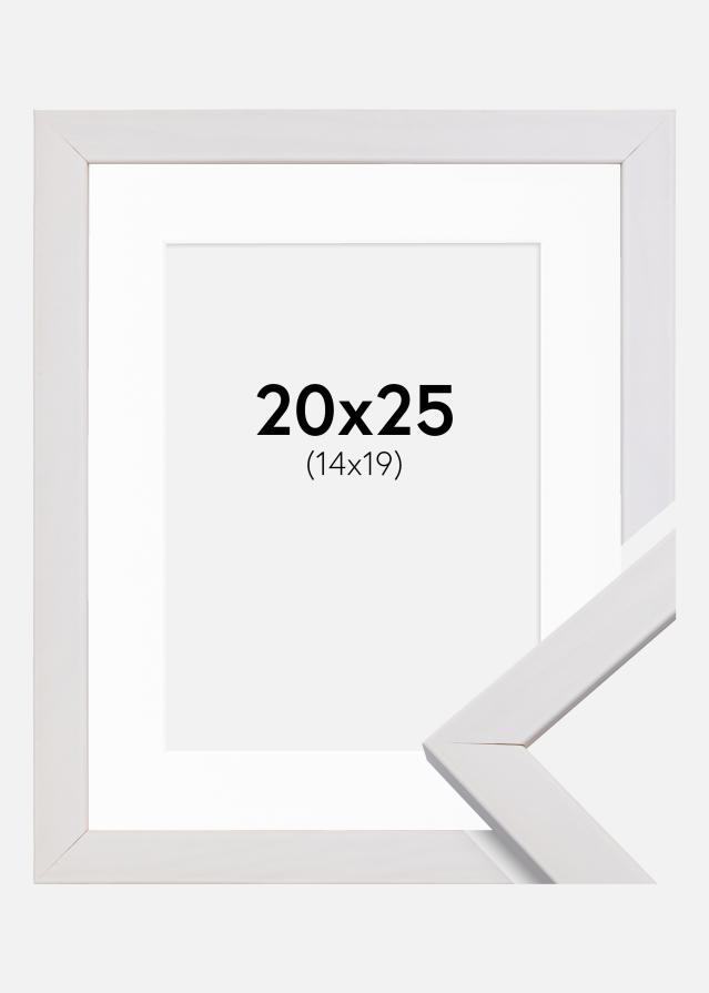 Ramme Stilren Hvid 20x25 cm - Passepartout Hvid 15x20 cm