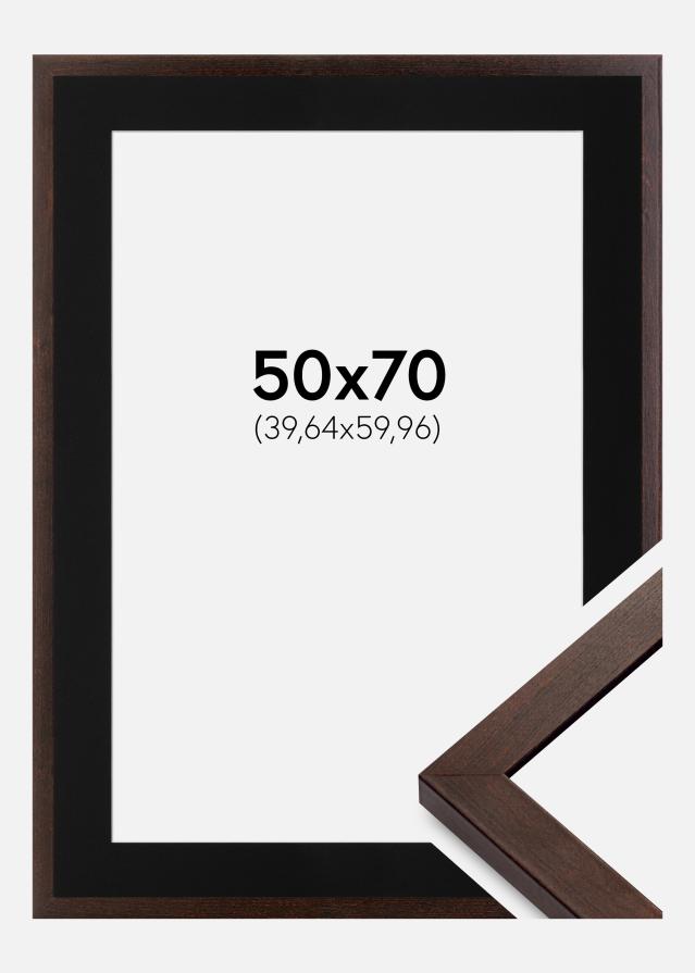 Ramme Selection Valnød 50x70 cm - Passepartout Sort 16x24 inches