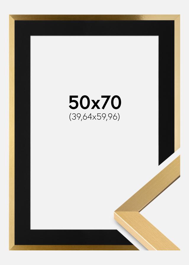 Ramme Selection Guld 50x70 cm - Passepartout Sort 16x24 inches