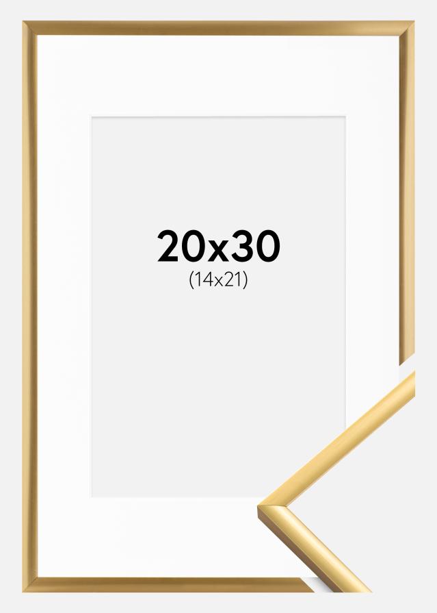 Ramme New Lifestyle Shiny Gold 20x30 cm - Passepartout Hvid 15x22 cm