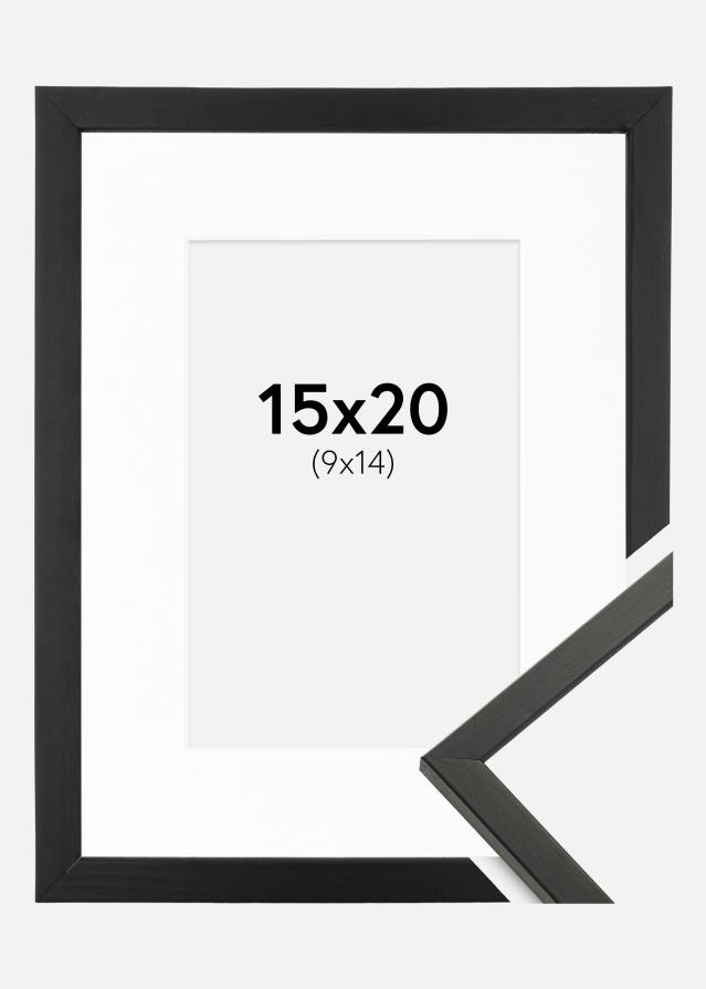 Ramme Galant Sort 15x20 cm - Passepartout Hvid 10x15 cm