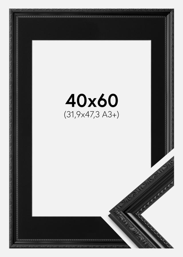 Ramme Abisko Sort 40x60 cm - Passepartout Sort 32,9x48,3 cm (A3+)