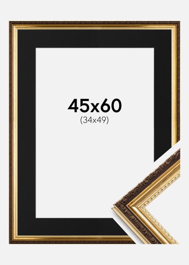 Ramme Abisko Guld 45x60 cm - Passepartout Sort 35x50 cm