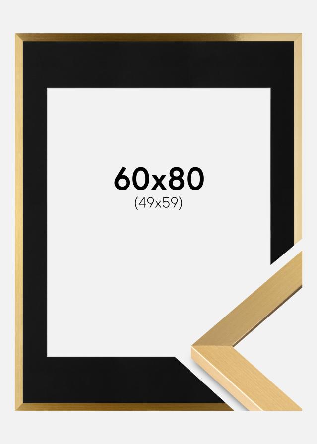 Ramme Selection Guld 60x80 cm - Passepartout Sort 50x60 cm